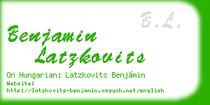 benjamin latzkovits business card