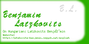 benjamin latzkovits business card